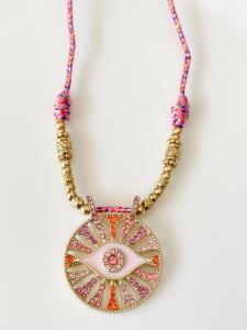 collier oeil rose doré