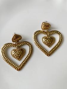 boucles coeur martelé doré