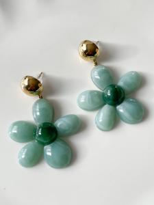 boucles Maé vert doré