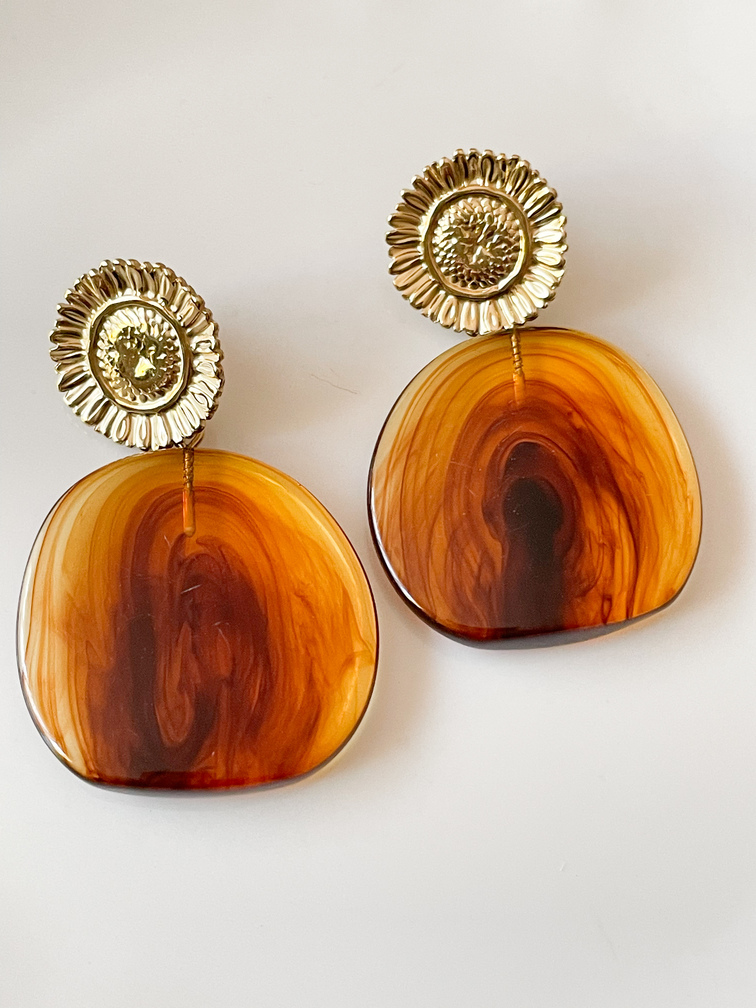 boucles Adèle marron doré