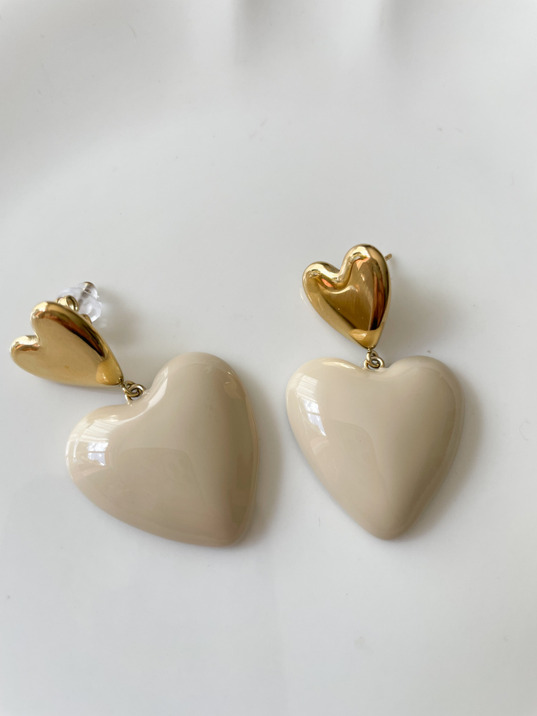 boucles Amour beige doré