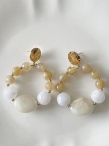 boucles goutte blanc doré