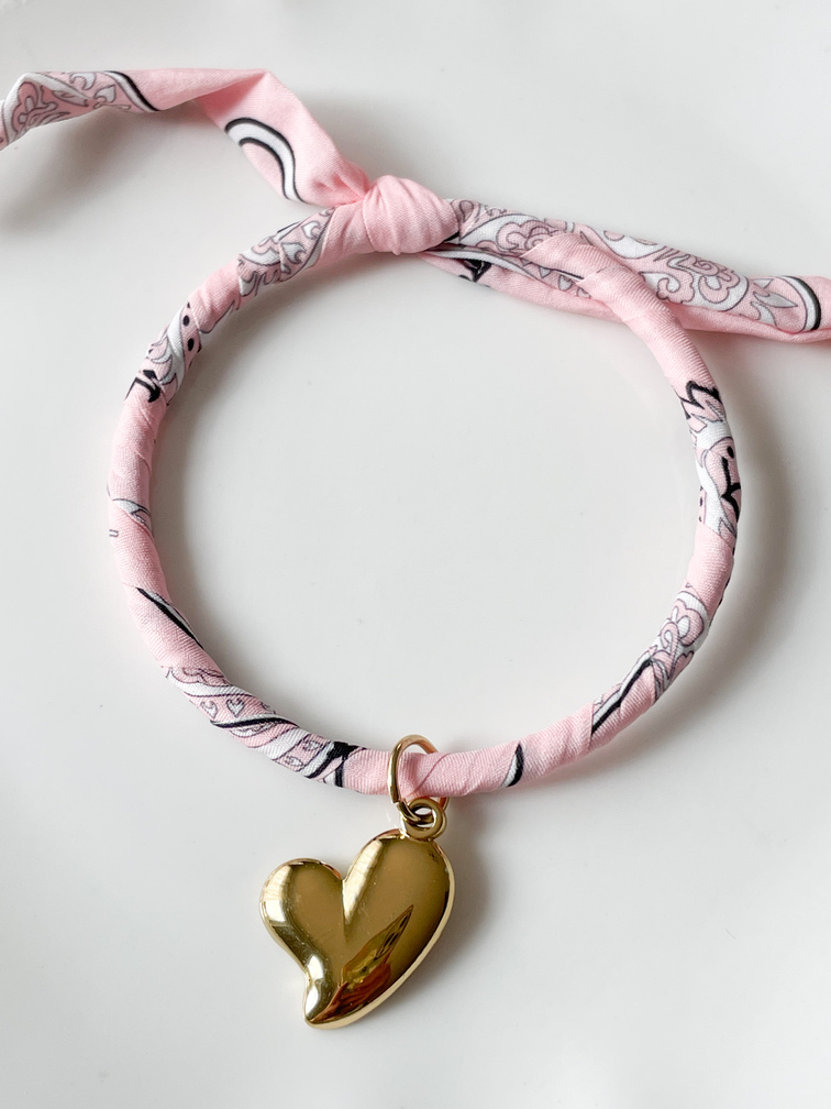 bracelet Bandana rose doré