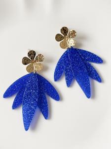 boucles Sophie paillettes bleu doré