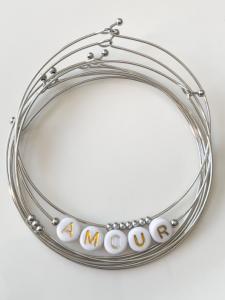 bracelet semainier amour argenté