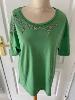 t shirt vert strass 36/42