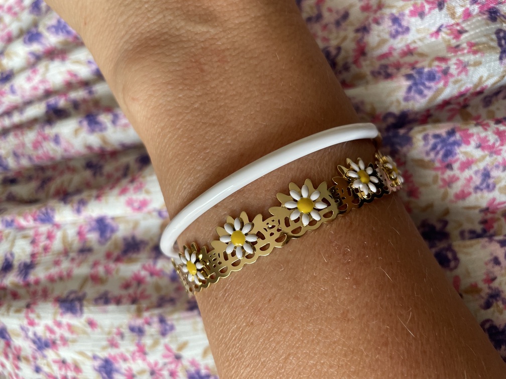 bracelet Daisy blanc doré