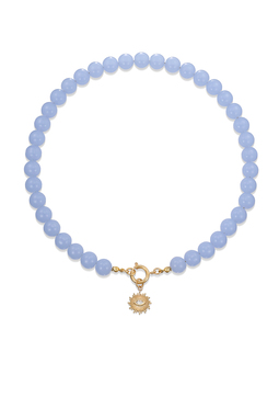 Collier Lara bleu ciel soleil doré de Shlomit Ofir