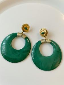 boucles Tania vert doré