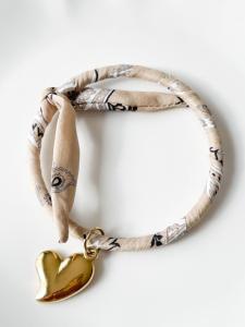 bracelet Bandana beige doré