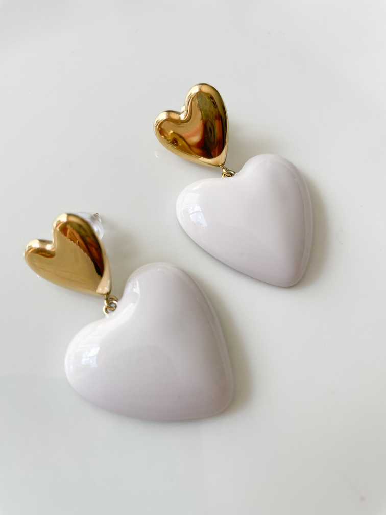 boucles Amour blanc doré