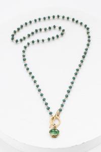 collier Rosemary vert fonçé doré de Shlomit Ofir