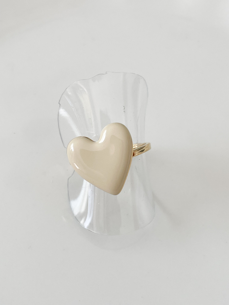 Bague Amour beige doré