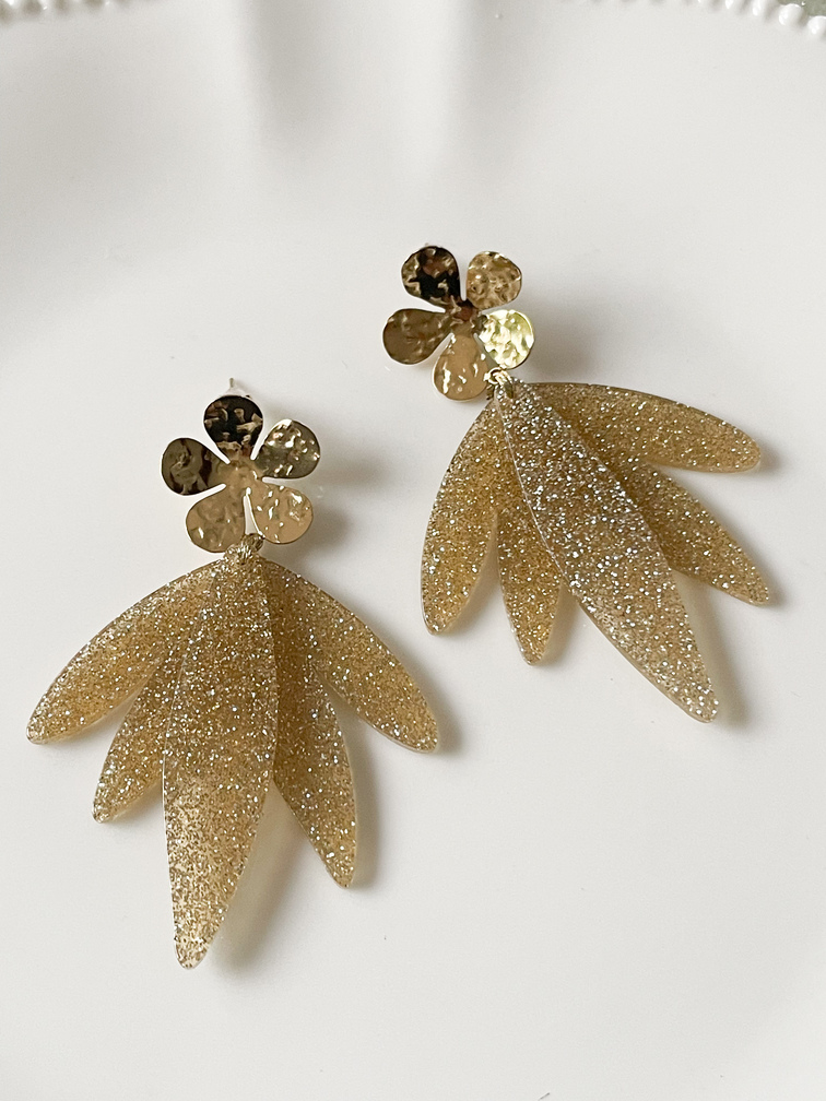 boucles Sophie paillettes doré