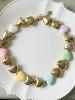 collier coeurs pastel doré