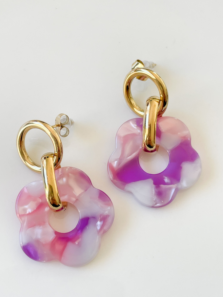 boucles Chloé rose doré