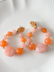 boucles goutte corail doré