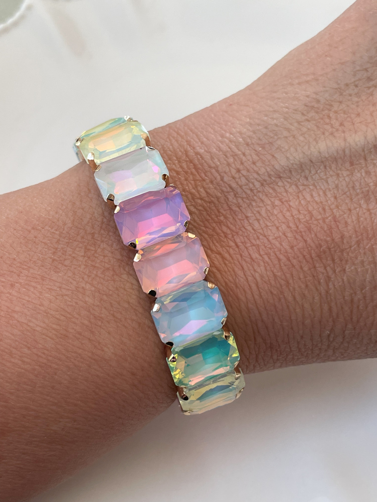 bracelet arc en ciel doré 