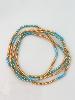 bracelet collier perles turquoise doré