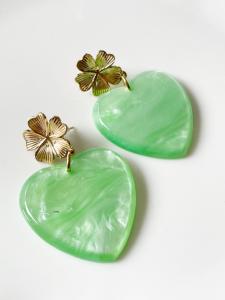 boucles Biba vert doré