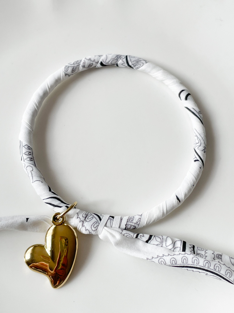 bracelet Bandana blanc doré