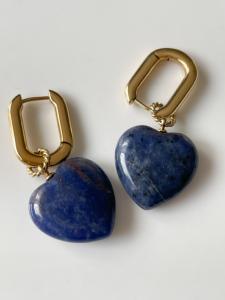 boucles coeur bleu doré