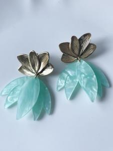 boucles Angélique turquoise doré