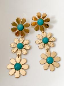 boucles Dina turquoise doré