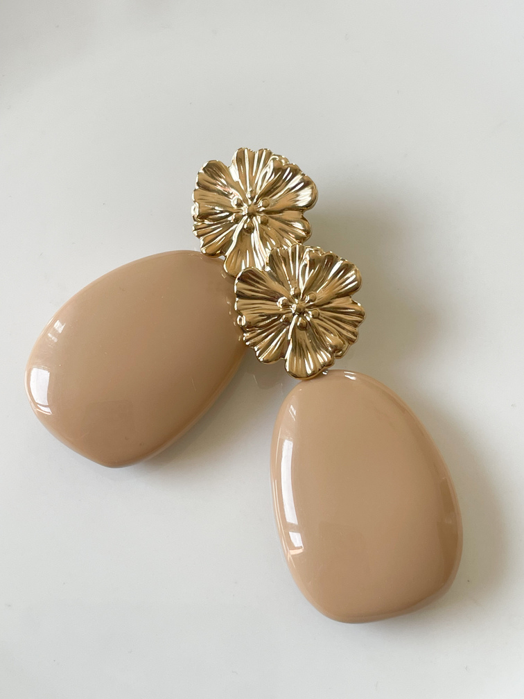 boucles Adèle beige doré