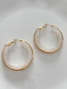 boucles MImi blanc paillettes doré