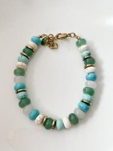 Bracelet Bonbon turquoise doré