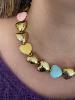 collier coeurs pastel doré