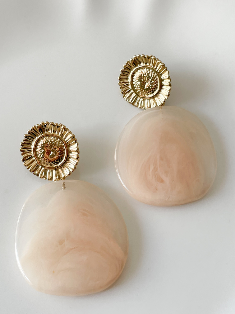 boucles Adèle beige doré