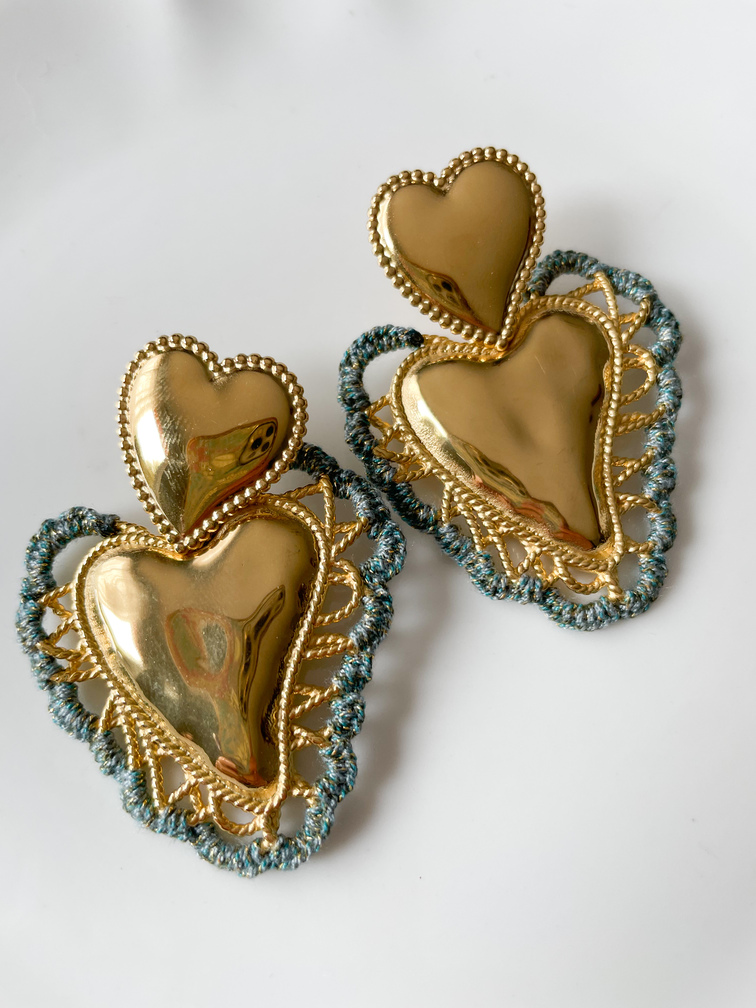 boucles Ex Voto bleu doré