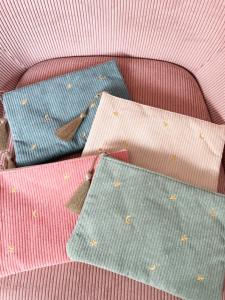 pochette astro velours bleu canard